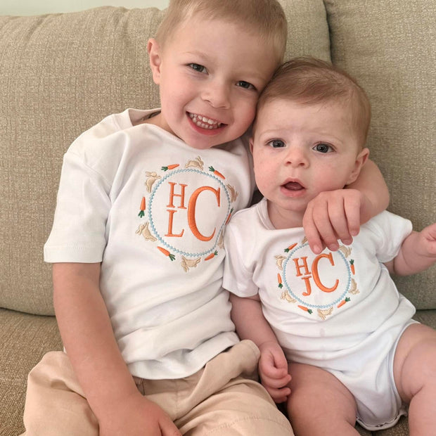 Monogram Bunny Carrot Frame - Toddler Boy Tee