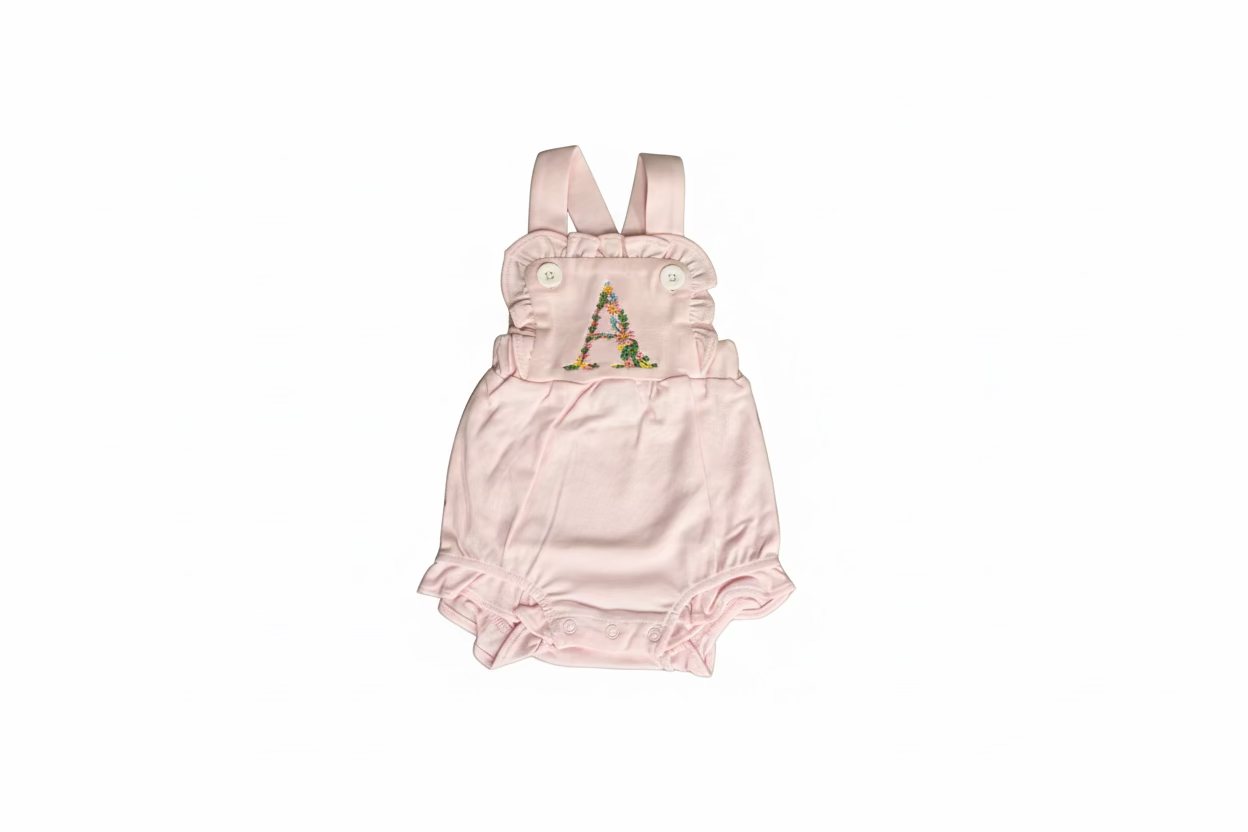 Floral Monogram Ruffle Sunsuit