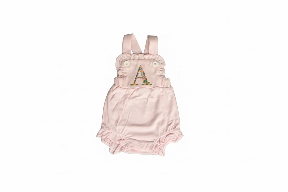 Floral Monogram Ruffle Sunsuit