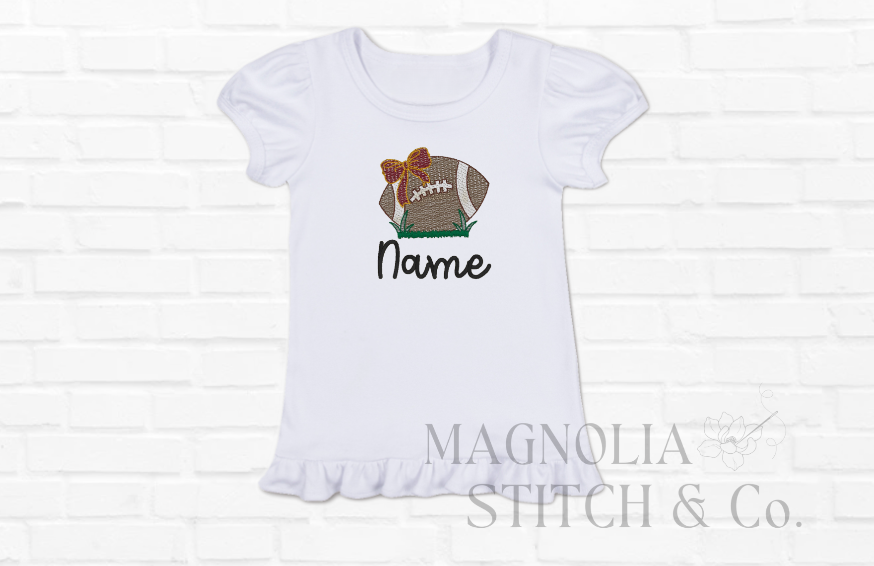 Football Bow - Gameday Ruffle Tee