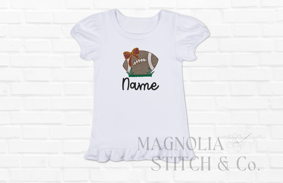 Football Bow - Gameday Ruffle Tee