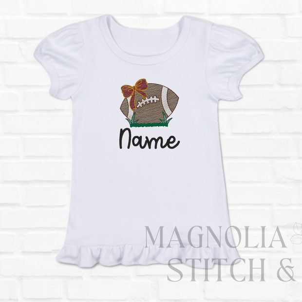 Football Bow - Gameday Ruffle Tee