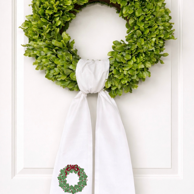 Holiday Wreath - Christmas Wreath Sash