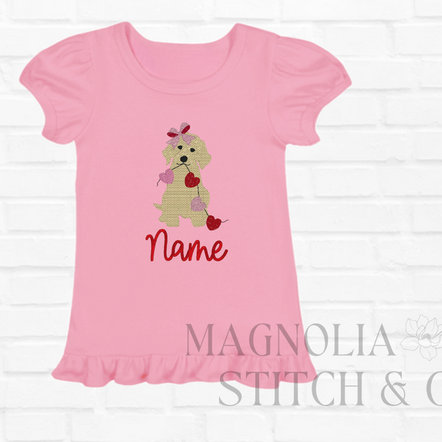 I sure do "woof" you - Valentines Ruffle Tee