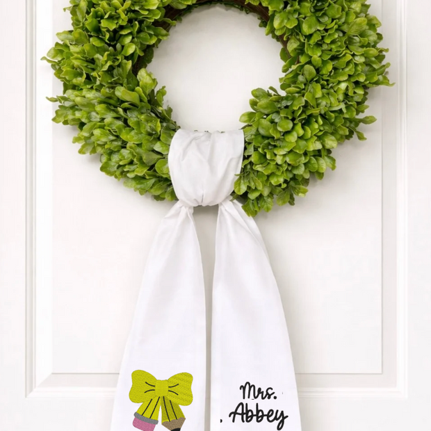 Pencil Bow - Teacher Wreath Sash