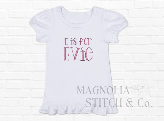 "M is For Me" - Personalized Ruffle Tee