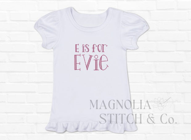 "M is For Me" - Personalized Ruffle Tee