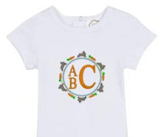 Monogram Bunny Carrot Frame Onesie