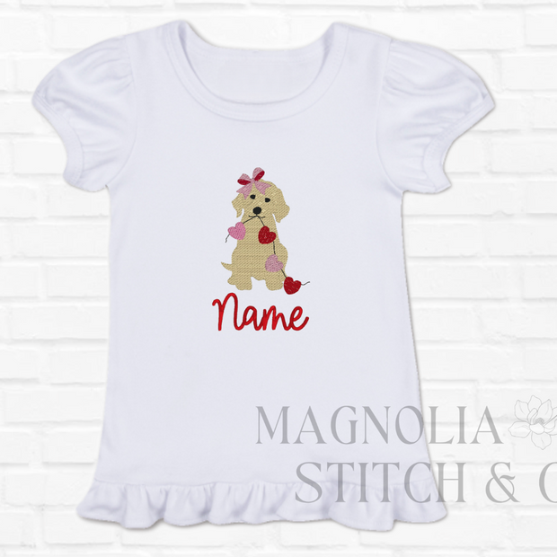 I sure do "woof" you - Valentines Ruffle Tee