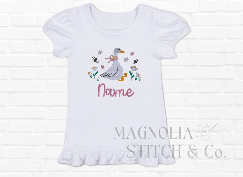 Sitting Goose - Toddler Ruffle Tee