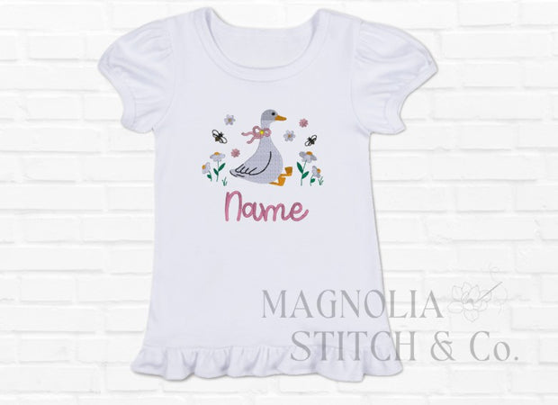 Sitting Goose - Toddler Ruffle Tee