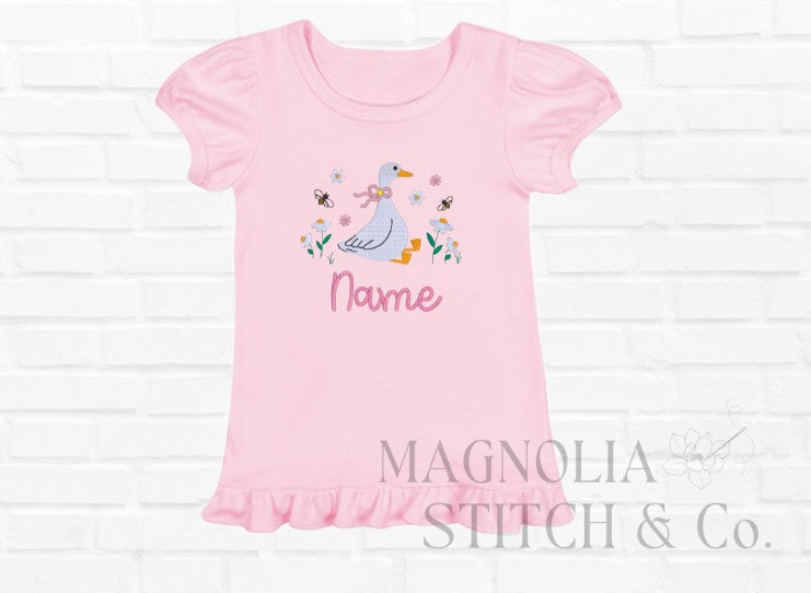 Sitting Goose - Toddler Ruffle Tee
