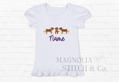 Tiger Trio - Toddler Ruffle Tee