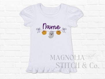 Ghost Bow Banner - Toddler Ruffle Tee