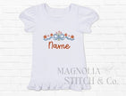 Fall Blooms Pumpkin Bow - Toddler Ruffle Tee