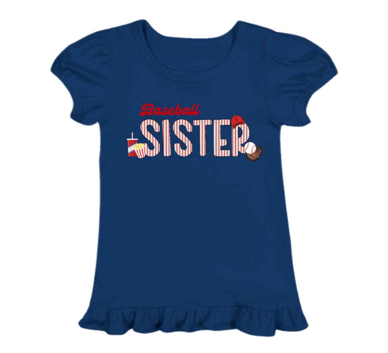 Baseball Sister - Toddler Ruffle Tee